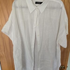 Ralph Lauren White Linen Oversized Shirt